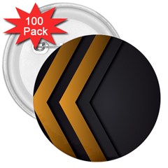 Black Gold Background, Golden Lines Background, Black 3  Buttons (100 Pack)  by nateshop