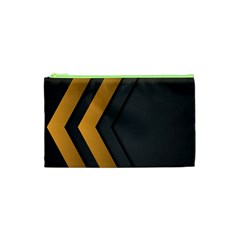 Black Gold Background, Golden Lines Background, Black Cosmetic Bag (XS)