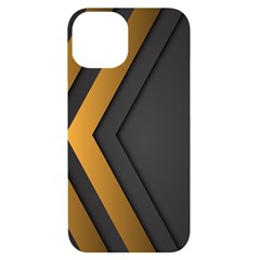 Black Gold Background, Golden Lines Background, Black Iphone 14 Black Uv Print Case by nateshop