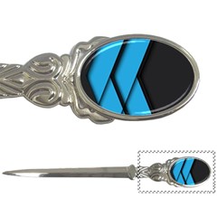 Blue Black Abstract Background, Geometric Background Letter Opener by nateshop