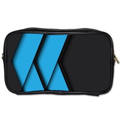 Blue Black Abstract Background, Geometric Background Toiletries Bag (two Sides) by nateshop