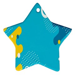 Blue Yellow Abstraction, Creative Backgroun Ornament (star) by nateshop