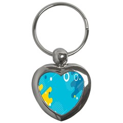 Blue Yellow Abstraction, Creative Backgroun Key Chain (heart) by nateshop