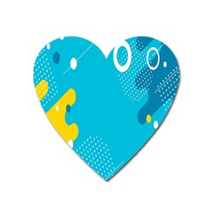 Blue Yellow Abstraction, Creative Backgroun Heart Magnet by nateshop