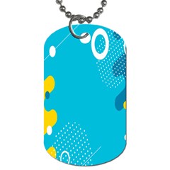 Blue Yellow Abstraction, Creative Backgroun Dog Tag (two Sides) by nateshop