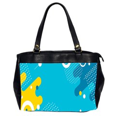 Blue Yellow Abstraction, Creative Backgroun Oversize Office Handbag (2 Sides) by nateshop