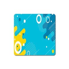 Blue Yellow Abstraction, Creative Backgroun Square Magnet by nateshop