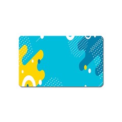 Blue Yellow Abstraction, Creative Backgroun Magnet (name Card) by nateshop