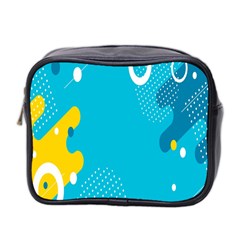 Blue Yellow Abstraction, Creative Backgroun Mini Toiletries Bag (two Sides) by nateshop
