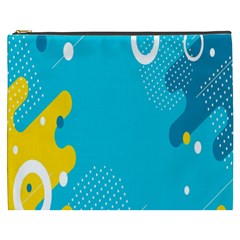 Blue Yellow Abstraction, Creative Backgroun Cosmetic Bag (xxxl) by nateshop