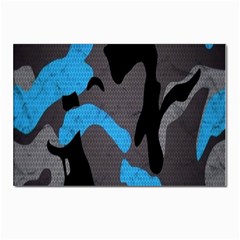 Blue, Abstract, Black, Desenho, Grey Shapes, Texture Postcard 4 x 6  (pkg Of 10) by nateshop