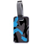 Blue, Abstract, Black, Desenho, Grey Shapes, Texture Luggage Tag (two sides) Back