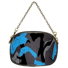 Blue, Abstract, Black, Desenho, Grey Shapes, Texture Chain Purse (two Sides) by nateshop