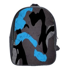 Blue, Abstract, Black, Desenho, Grey Shapes, Texture School Bag (xl) by nateshop