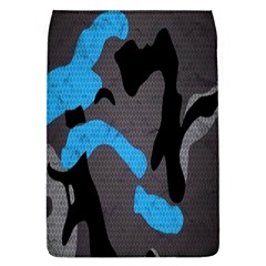 Blue, Abstract, Black, Desenho, Grey Shapes, Texture Removable Flap Cover (l) by nateshop