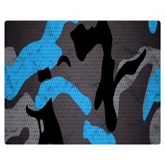 Blue, Abstract, Black, Desenho, Grey Shapes, Texture Premium Plush Fleece Blanket (medium) by nateshop