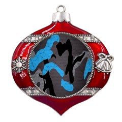 Blue, Abstract, Black, Desenho, Grey Shapes, Texture Metal Snowflake And Bell Red Ornament