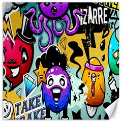 Cartoon Graffiti, Art, Black, Colorful, Wallpaper Canvas 12  X 12 