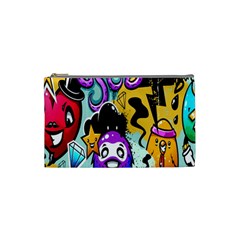 Cartoon Graffiti, Art, Black, Colorful, Wallpaper Cosmetic Bag (small) by nateshop