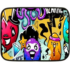 Cartoon Graffiti, Art, Black, Colorful, Wallpaper Fleece Blanket (mini)