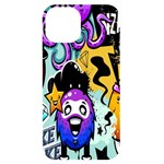 Cartoon Graffiti, Art, Black, Colorful, Wallpaper iPhone 14 Black UV Print Case Front