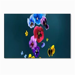 Falling Flowers, Art, Coffee Cup, Colorful, Creative, Cup Postcard 4 x 6  (pkg Of 10) by nateshop