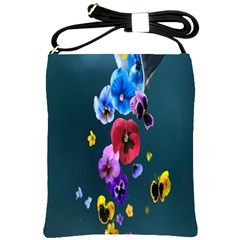 Falling Flowers, Art, Coffee Cup, Colorful, Creative, Cup Shoulder Sling Bag by nateshop