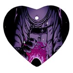 Fingerprint Astro, Amoled, Astronaut, Black, Dark, Oled Heart Ornament (Two Sides) Front
