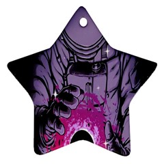 Fingerprint Astro, Amoled, Astronaut, Black, Dark, Oled Star Ornament (two Sides) by nateshop