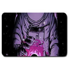 Fingerprint Astro, Amoled, Astronaut, Black, Dark, Oled Large Doormat by nateshop