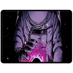 Fingerprint Astro, Amoled, Astronaut, Black, Dark, Oled Fleece Blanket (large) by nateshop