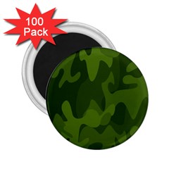 Green Camouflage, Camouflage Backgrounds, Green Fabric 2 25  Magnets (100 Pack)  by nateshop