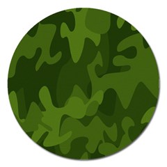 Green Camouflage, Camouflage Backgrounds, Green Fabric Magnet 5  (round) by nateshop