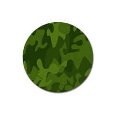 Green Camouflage, Camouflage Backgrounds, Green Fabric Magnet 3  (round) by nateshop