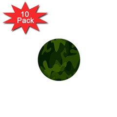 Green Camouflage, Camouflage Backgrounds, Green Fabric 1  Mini Buttons (10 Pack)  by nateshop