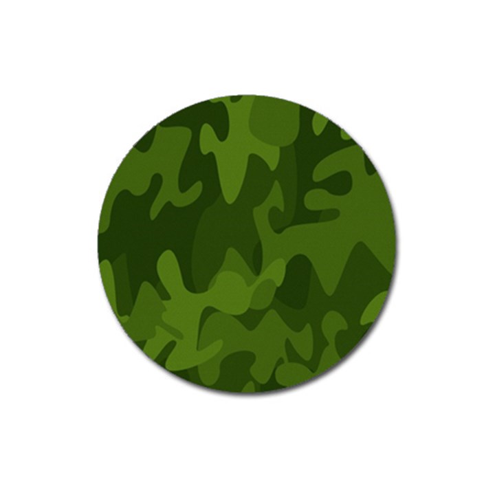 Green Camouflage, Camouflage Backgrounds, Green Fabric Magnet 3  (Round)