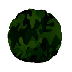 Green Camouflage, Camouflage Backgrounds, Green Fabric Standard 15  Premium Flano Round Cushions