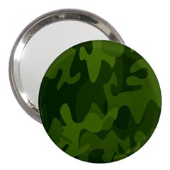 Green Camouflage, Camouflage Backgrounds, Green Fabric 3  Handbag Mirrors by nateshop