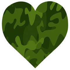 Green Camouflage, Camouflage Backgrounds, Green Fabric Wooden Puzzle Heart