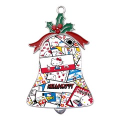 Hello-kitty-62 Metal Holly Leaf Bell Ornament by nateshop