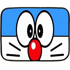 Doraemon Face, Anime, Blue, Cute, Japan Fleece Blanket (mini)