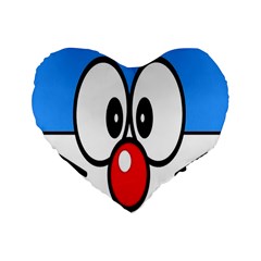 Doraemon Face, Anime, Blue, Cute, Japan Standard 16  Premium Heart Shape Cushions by nateshop