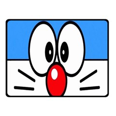 Doraemon Face, Anime, Blue, Cute, Japan Two Sides Fleece Blanket (small) by nateshop