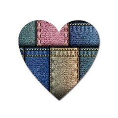 Jeans, Background, Color, Desenho, Shapes, Texture Heart Magnet by nateshop