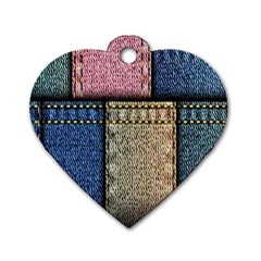 Jeans, Background, Color, Desenho, Shapes, Texture Dog Tag Heart (two Sides) by nateshop