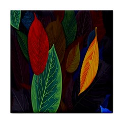 Leaves, Colorful, Desenho, Falling, Face Towel by nateshop