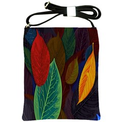 Leaves, Colorful, Desenho, Falling, Shoulder Sling Bag by nateshop