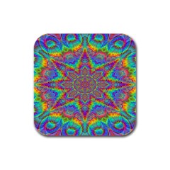 Mandala, Pattern, Abstraction, Colorful, Hd Phone Rubber Square Coaster (4 Pack) by nateshop