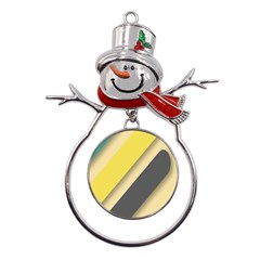 Minimalist, Abstract, Android, Background, Desenho Metal Snowman Ornament