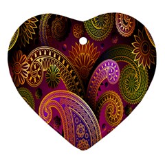 Paisley Pattern, Abstract Colorful, Texture Background, Hd Ornament (heart) by nateshop